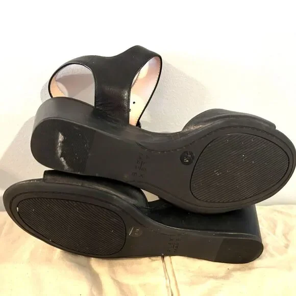 Alex Marie Black Leather Sandals - Size 7 - Picture 5 of 6